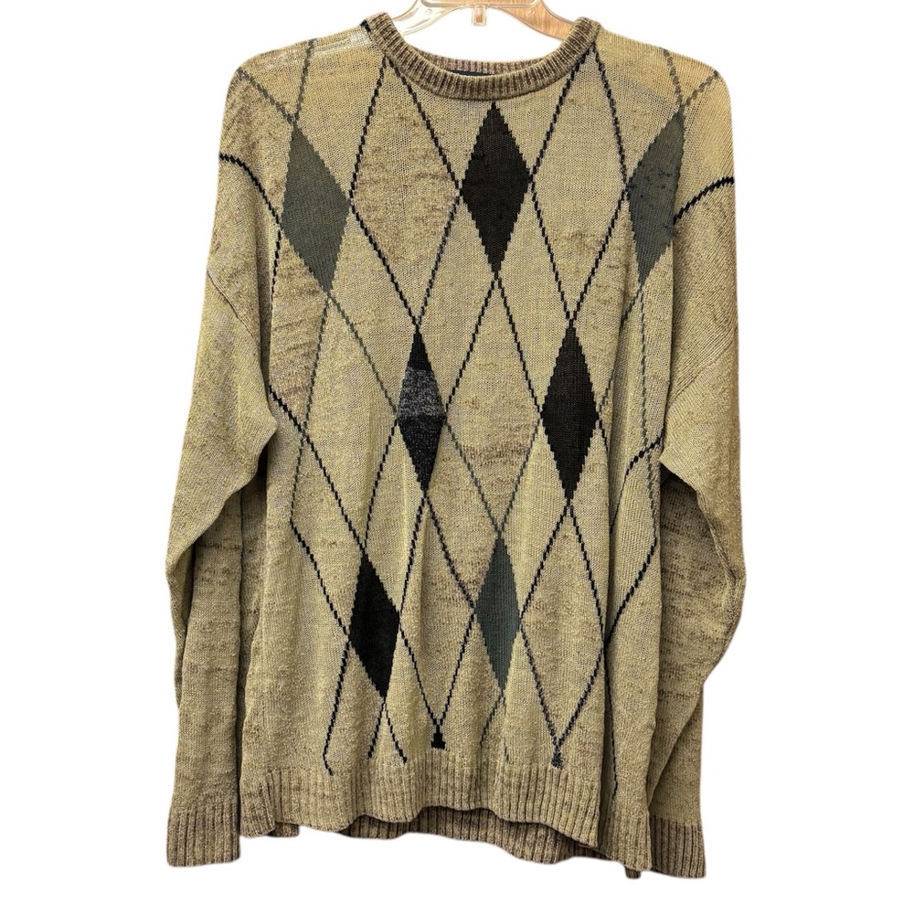 Argyle Dockers sweater, semi sheer. XXL